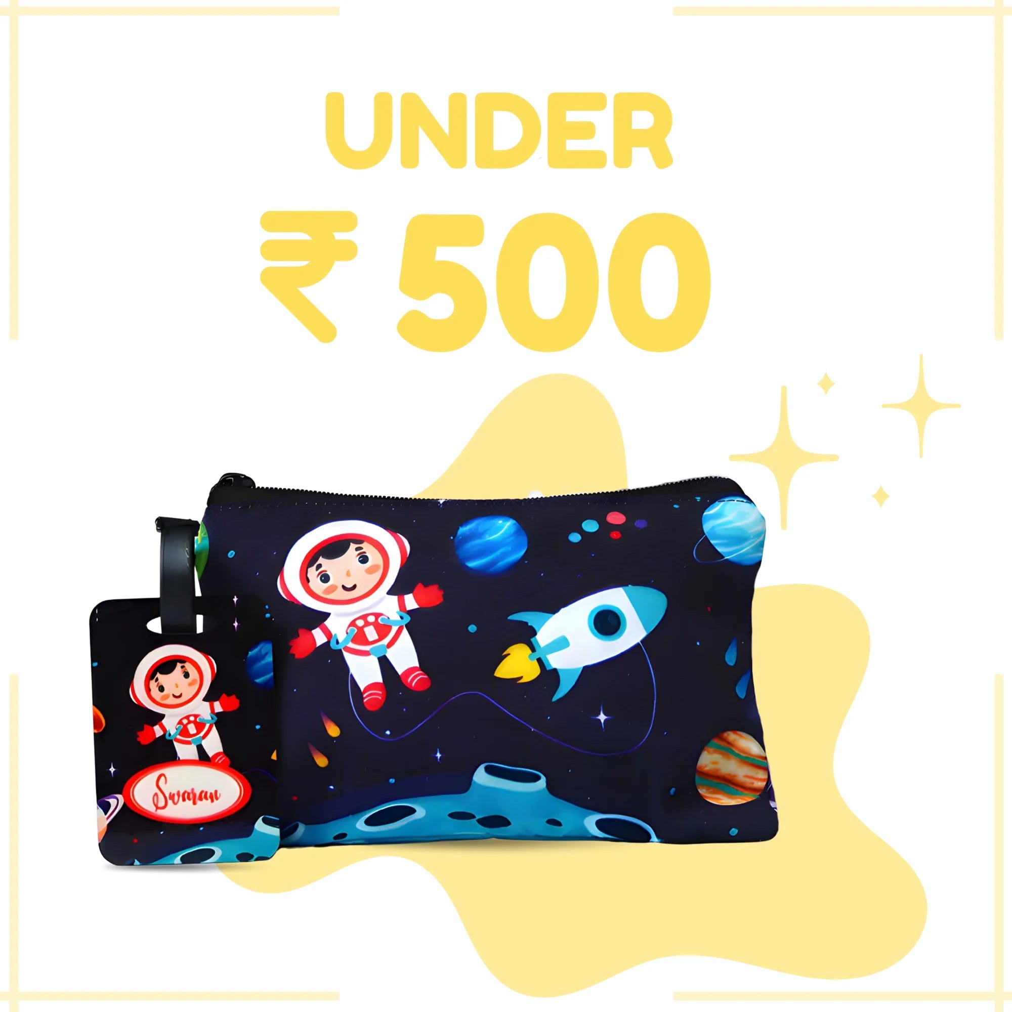 Personalized Printed Neck Pillow with Luggage Tag Combo for Kids