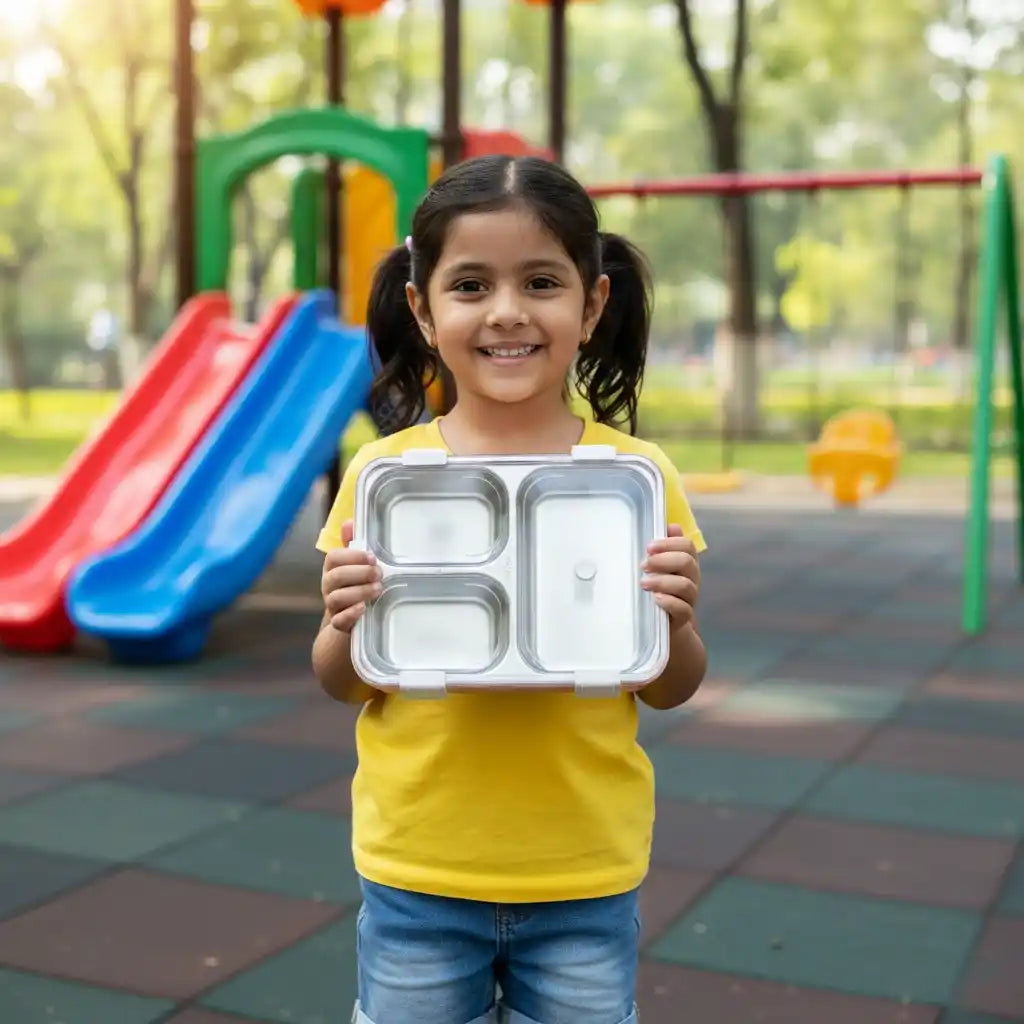 Personalized Steel Compartment Lunch Box for Kids