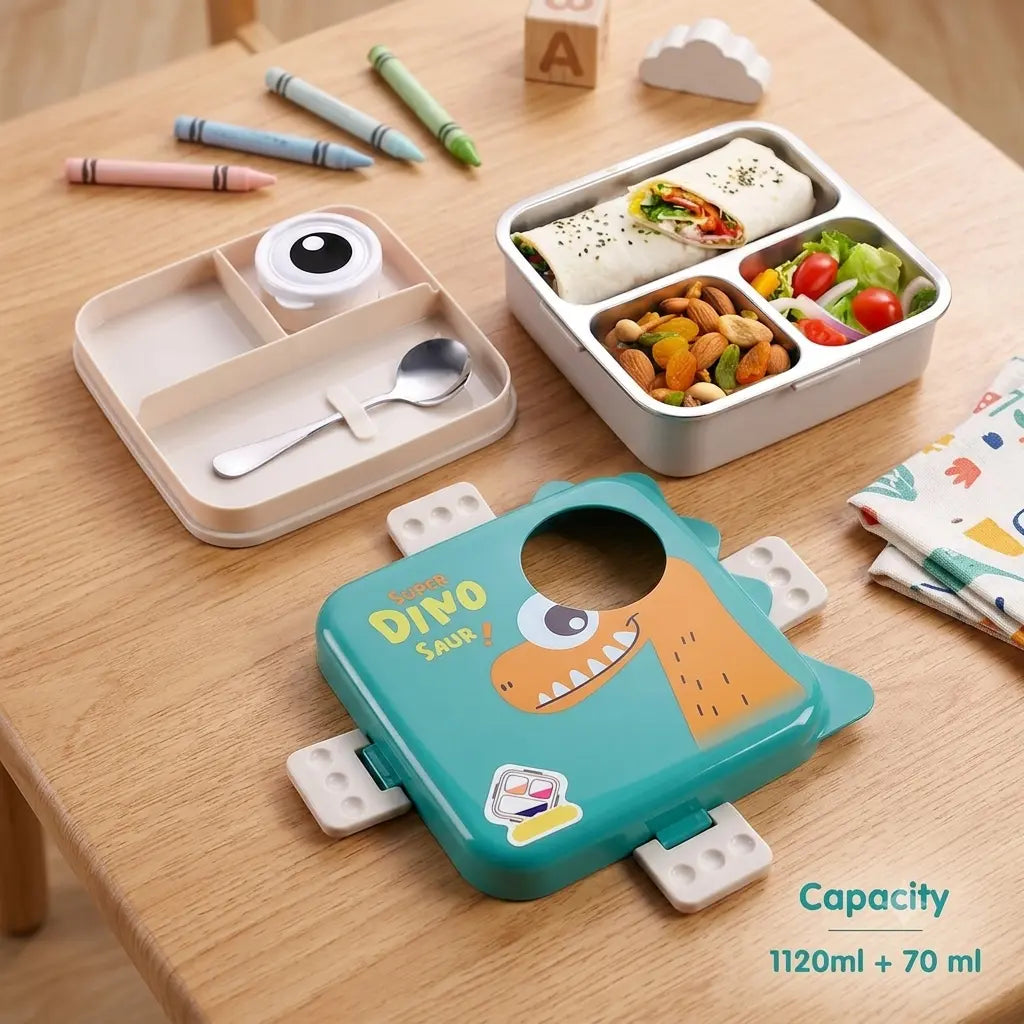Personalised Stainless Steel Dino Lunch Boxes