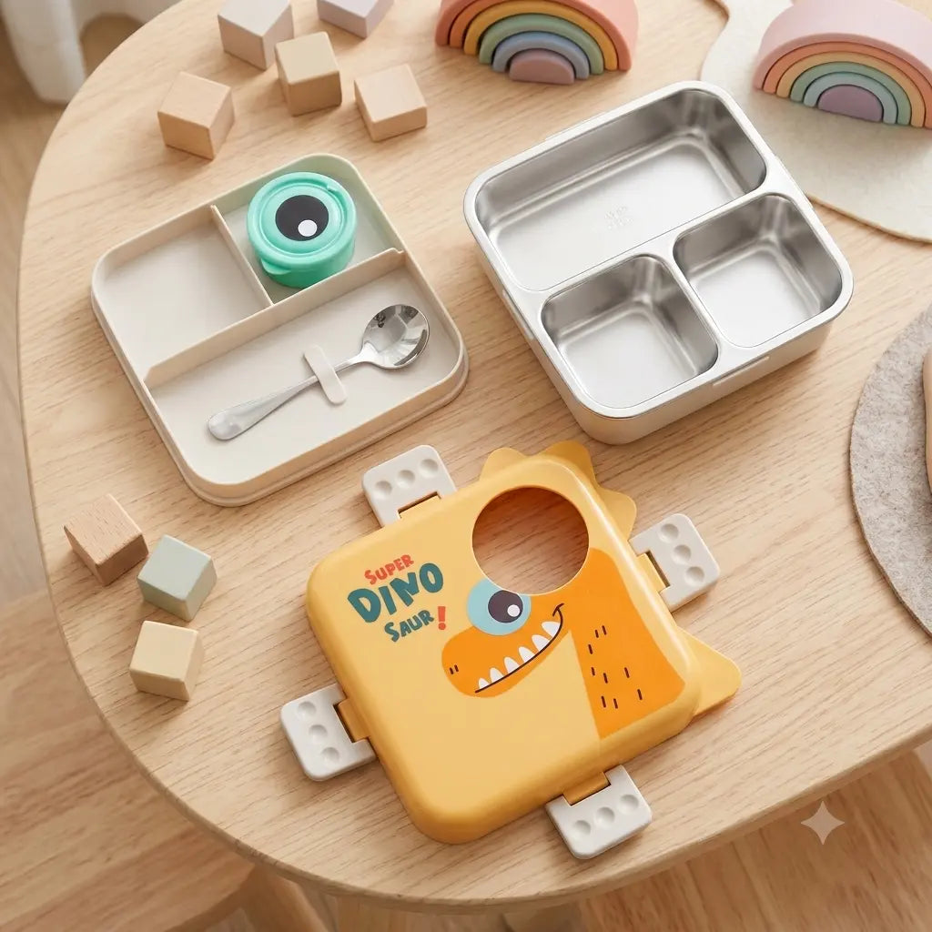 Personalised Stainless Steel Dino Lunch Boxes