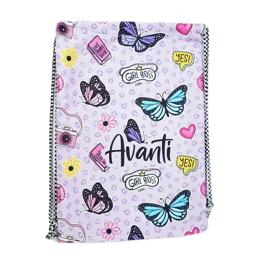 Printed Kids Drawstring Bag & Pencil Pouch Combo