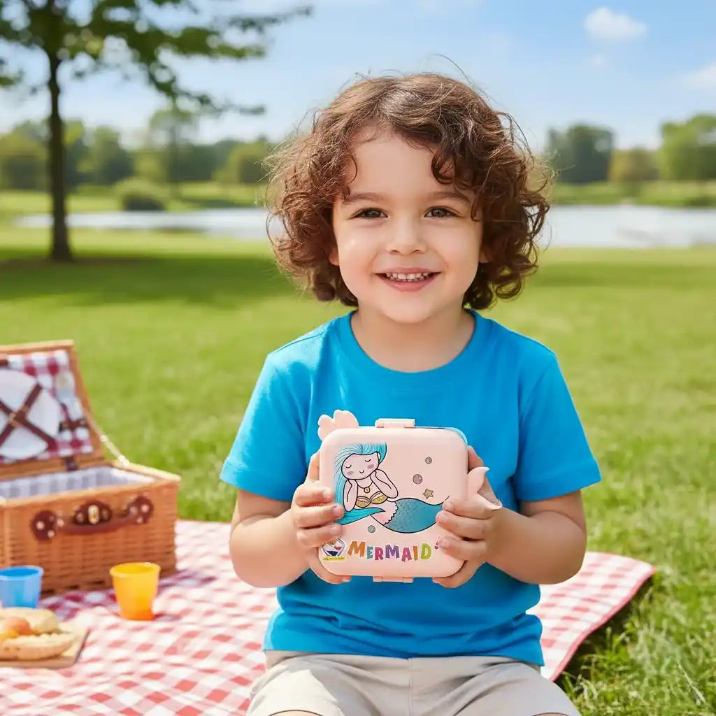 Personalized Stainless Steel Mermaid Theme Lunch Box for Kids