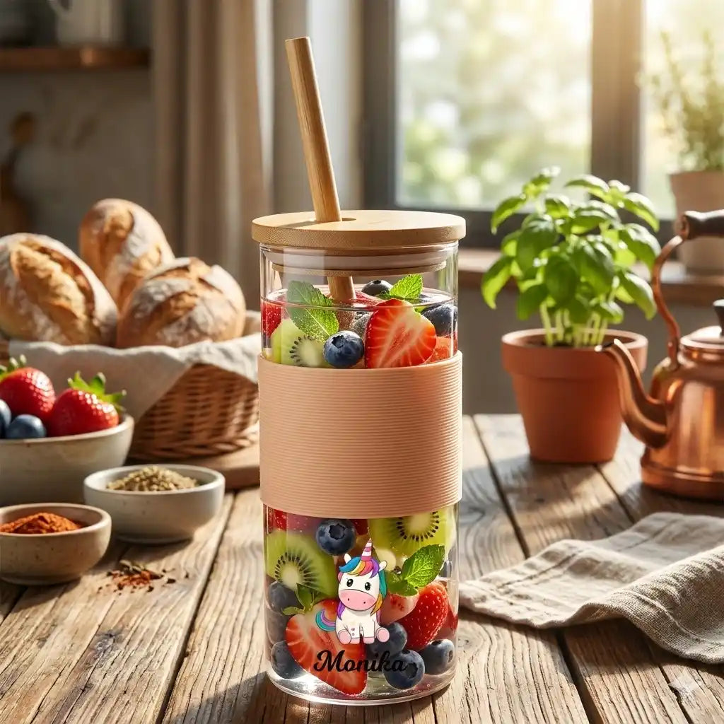 Personalised Grip Glass Tumbler for Kids