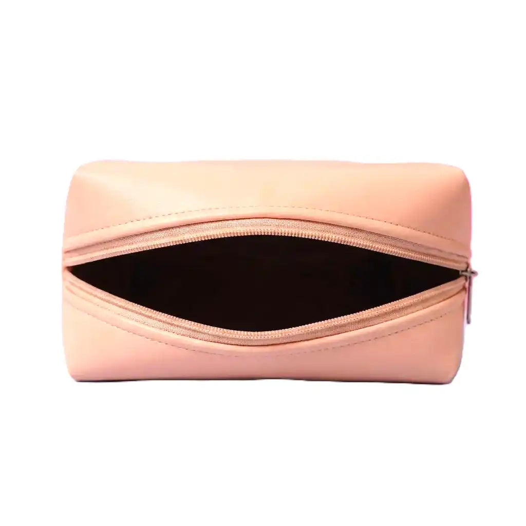 PU Box Pouch with Patch and Initial Letter 