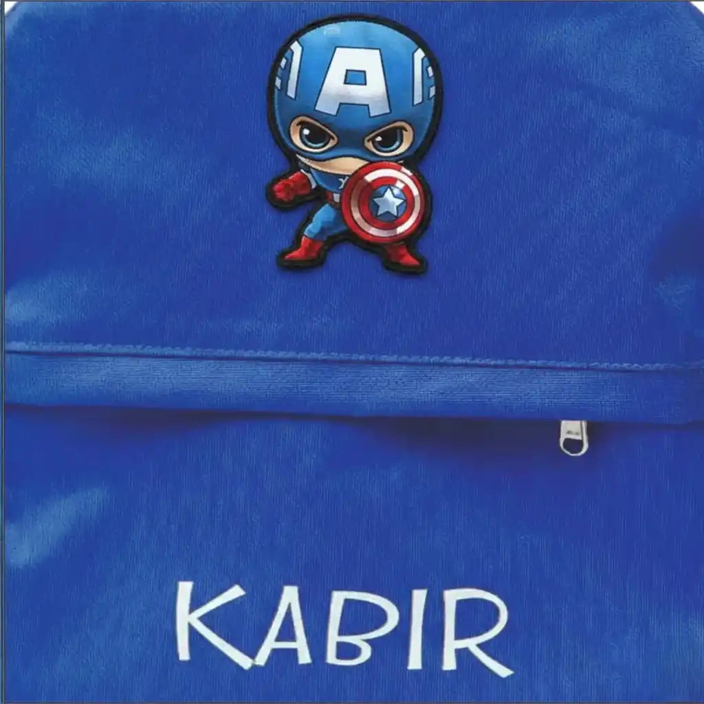 Personalised Printed Kids Backpack with Cartoon Patch