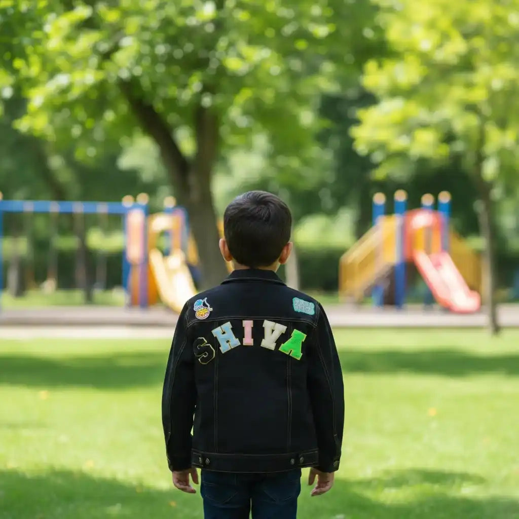 Personalised Denim Jacket for Kids - Black