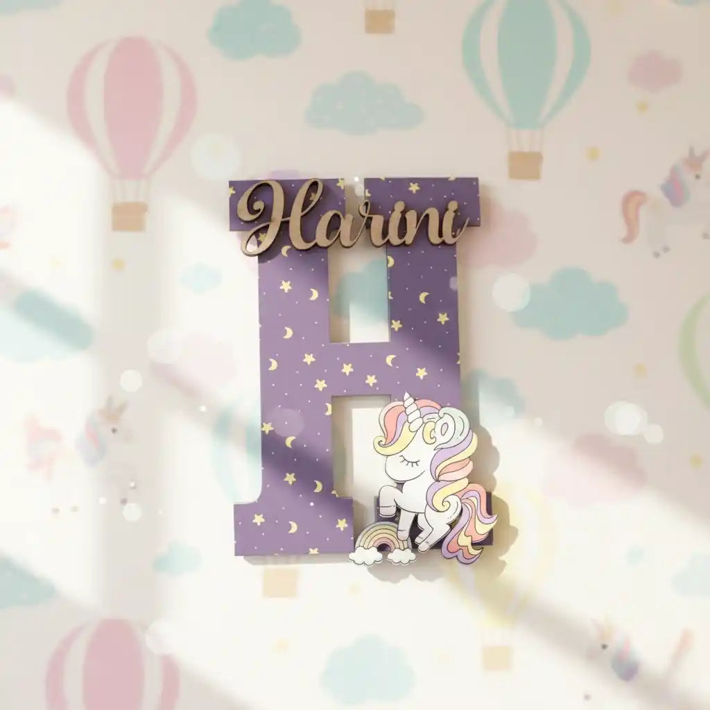 Personalised Kids Initial Name Plate