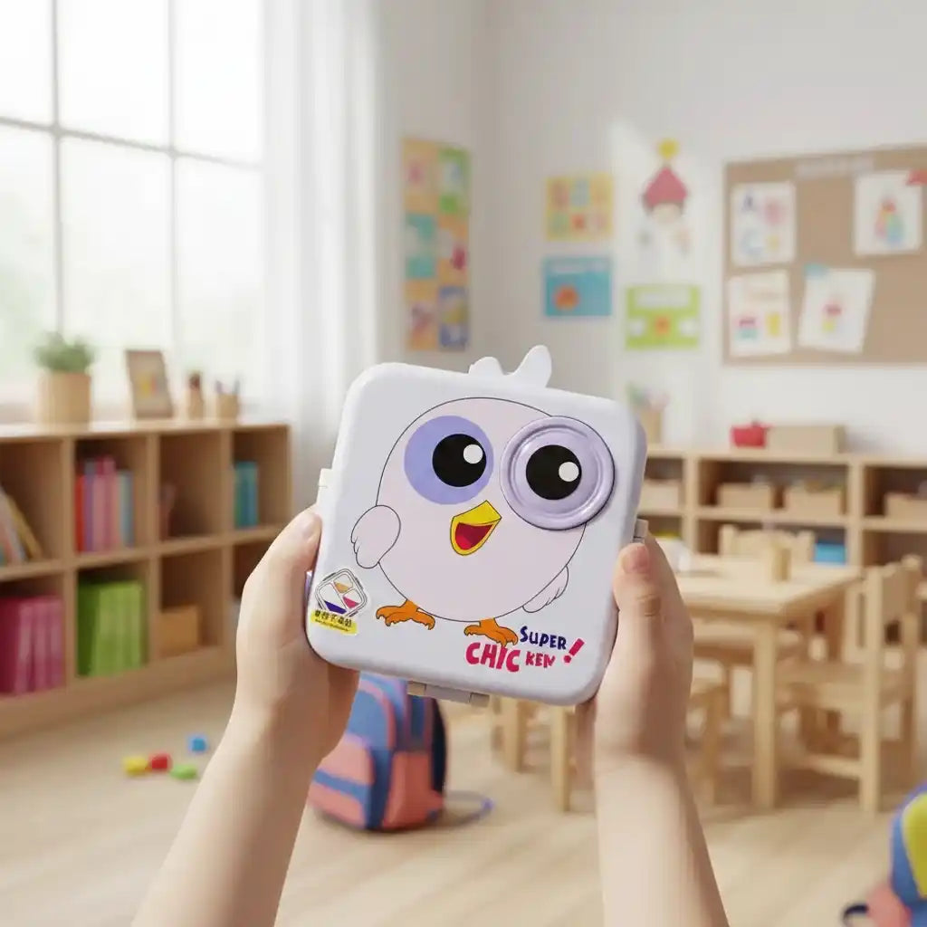 Personalized Chicken Steel Compartment Lunch Box for Kids