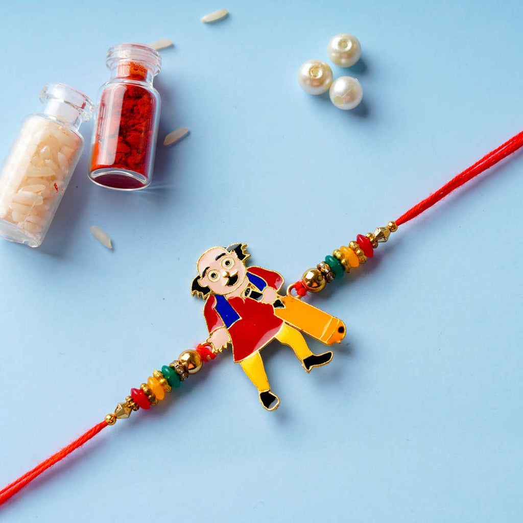 Motu Cricket Bat Rakhi for Kids