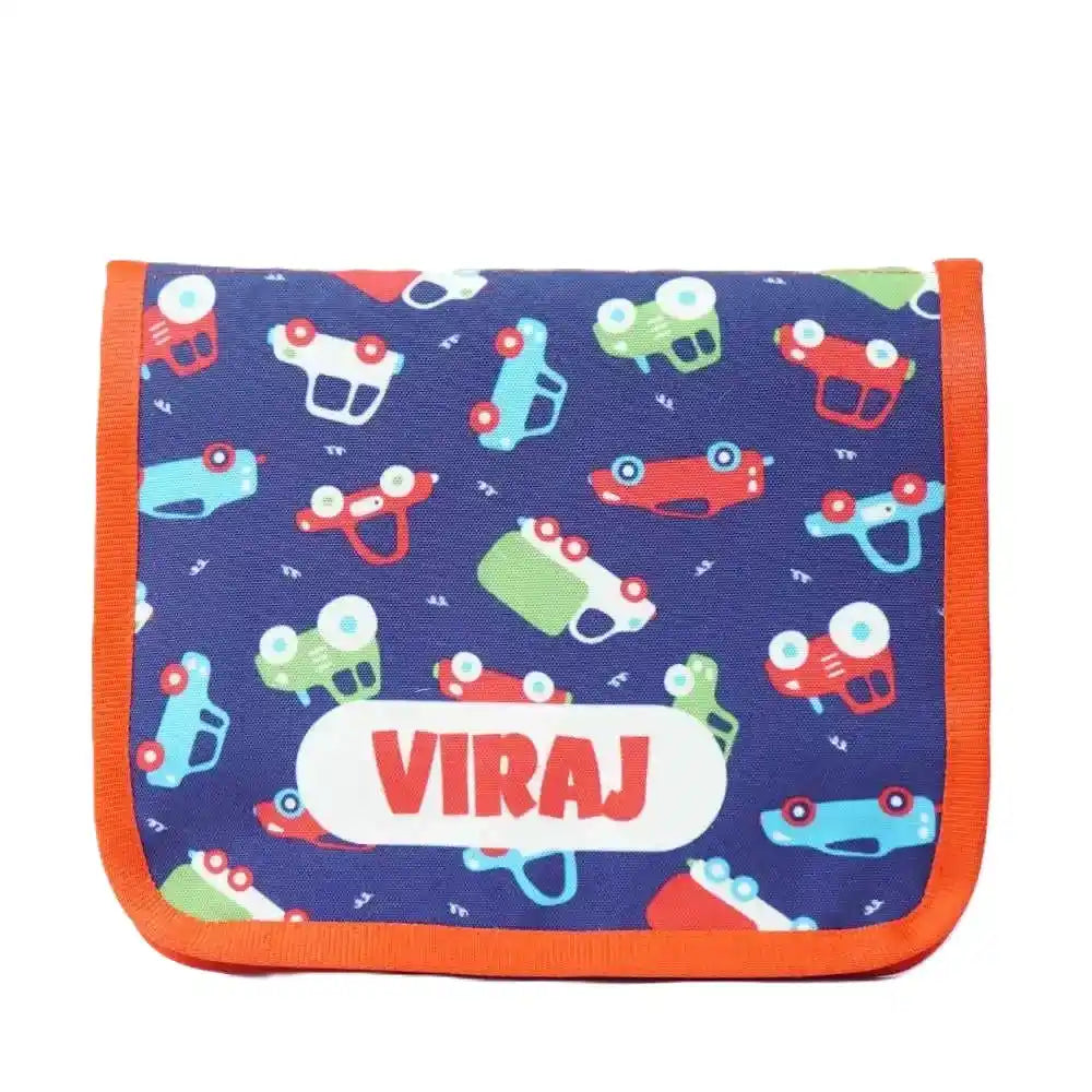 Personalised Organizers Bag and Steel Bottle With Straw Combo for Kids