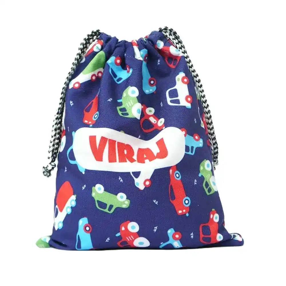 Personalised Organizers Bag and Steel Bottle With Straw Combo for Kids