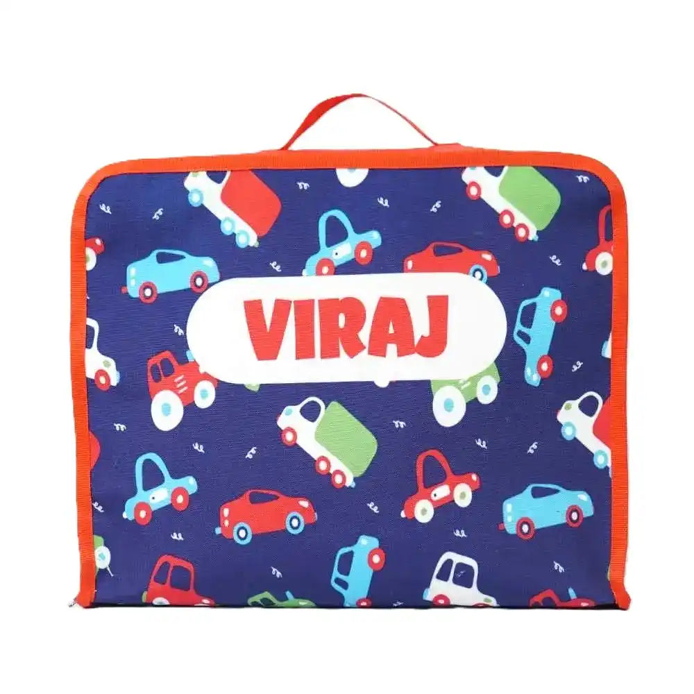 Personalised Organizers Bag and Steel Bottle With Straw Combo for Kids