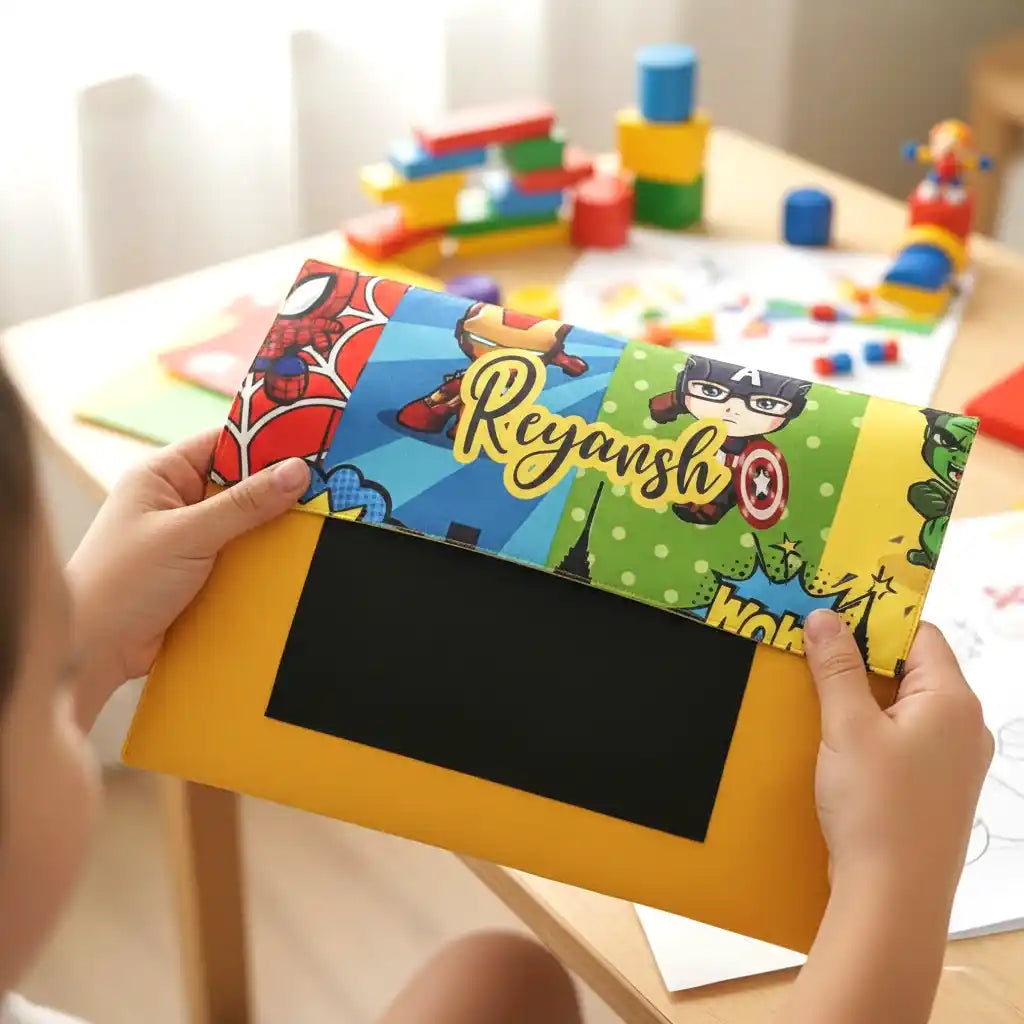 Personalised Cartoon Printed Kids Document Folder
