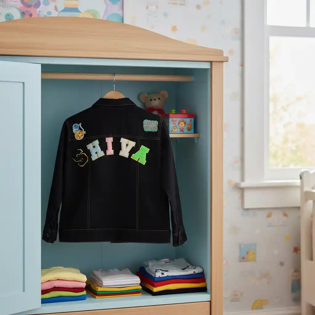 Personalised Denim Jacket for Kids - Black