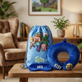 Personalised Drawstring Bag with Neck Pillow Combo for Kids