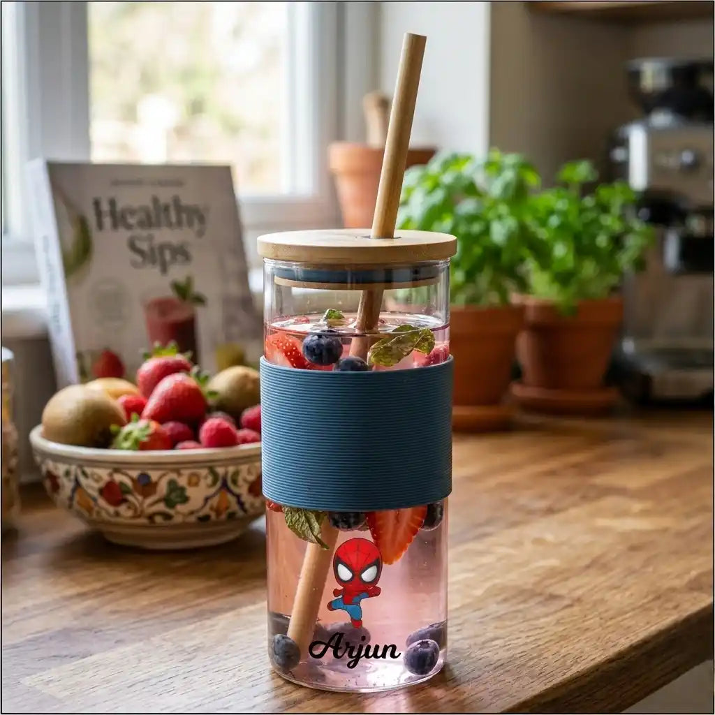 Personalised Grip Glass Tumbler for Kids