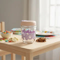 Personalised Hoho Printed Glass Tumbler with Lid and Straw - 450ml