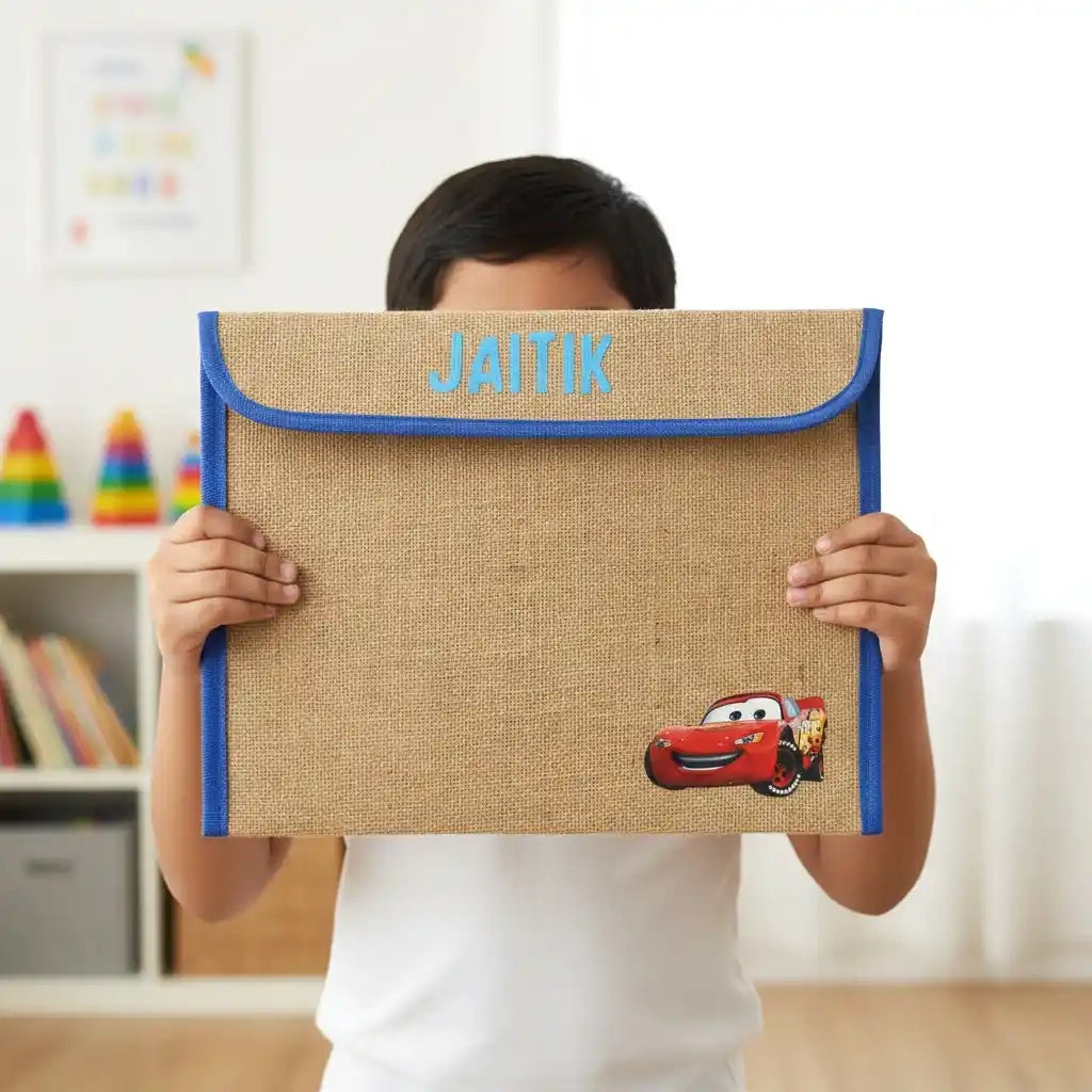 Personalised Jute Document Folder for Kids