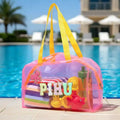 Personalised Kids Jelly Duffle Bag With Patch and Initial Letter 