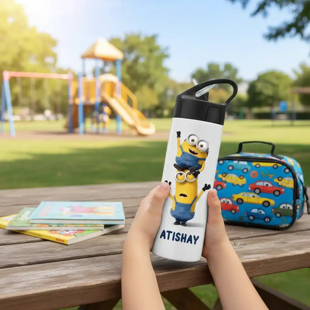 Personalised Sipper Bottle With Straw For Kids