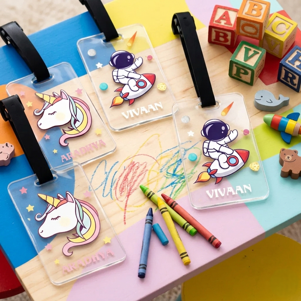 Personalised Acrylic Bag Tags for Kids 