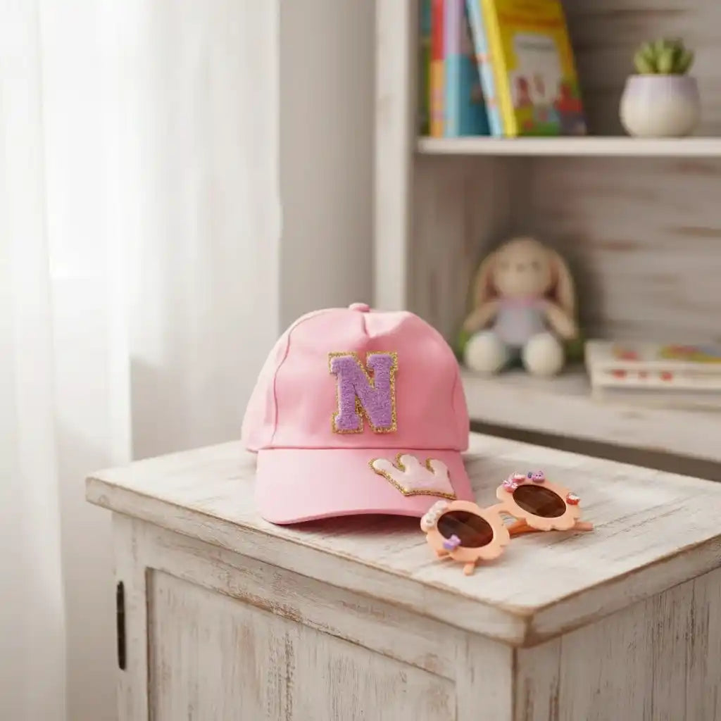 Personalised Kids Cap With Theme and Initial Letter Sunglass Combo