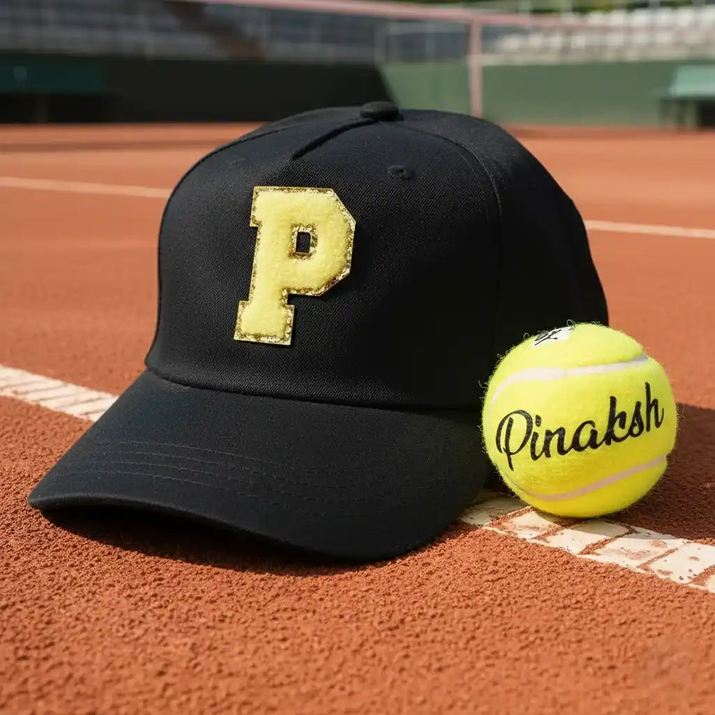 Personalized Alphabet CapHat with Tennis Ball Combo for Kids