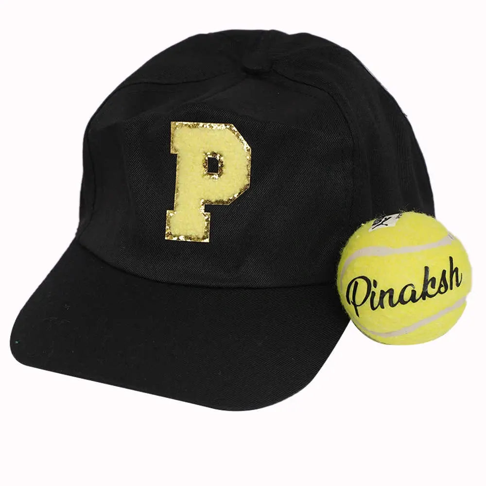Personalized Alphabet CapHat with Tennis Ball Combo for Kids