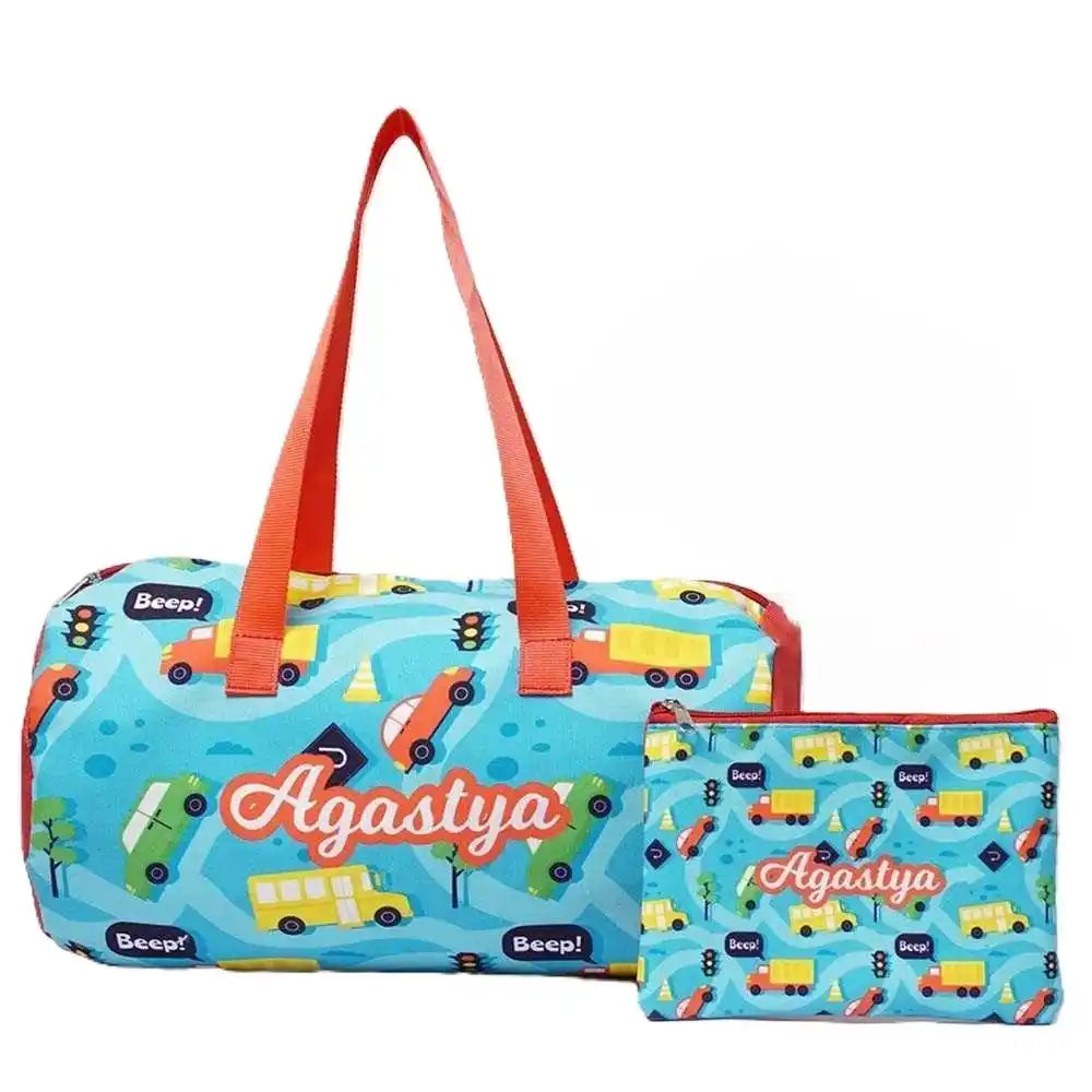 Personalized Printed Kids Duffle Bag & Pouch Gift Combo