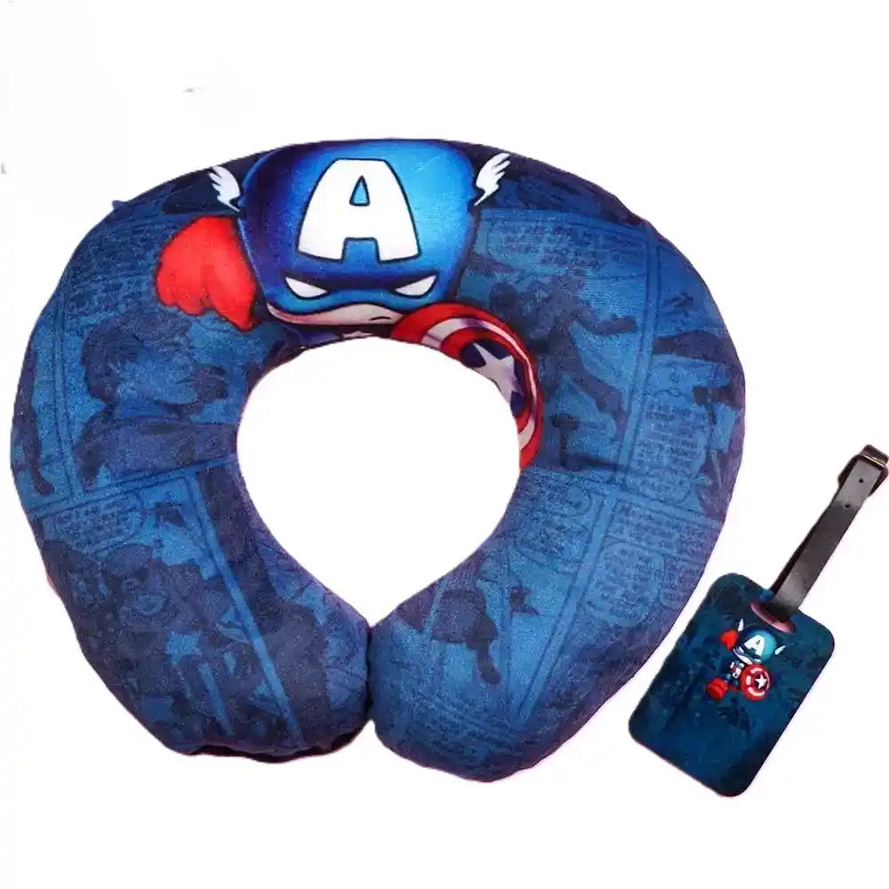 Personalized Printed Neck Pillow with Luggage Tag Combo for Kids