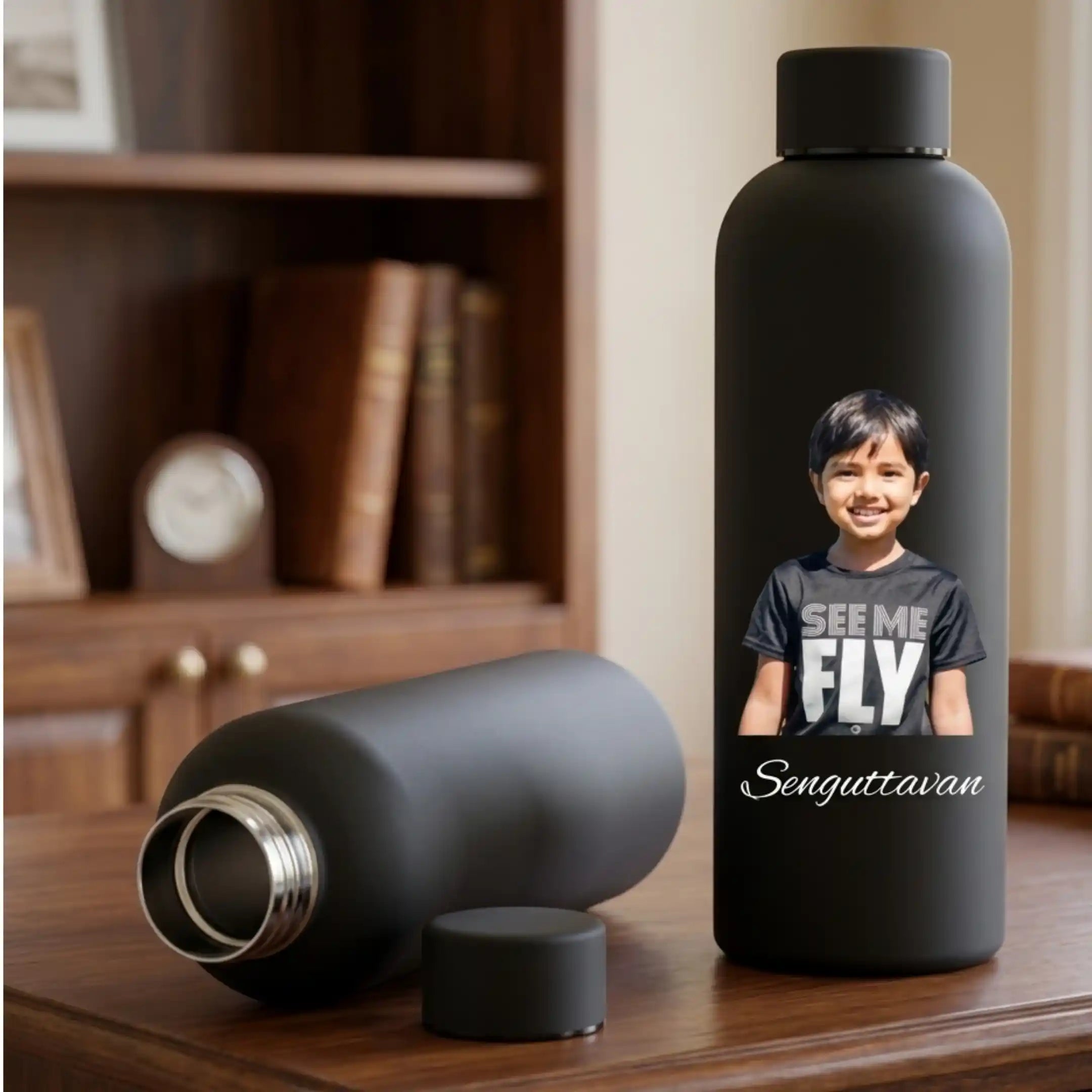 Personalized Insulated Photo Water Bottle Matte Finish