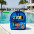 Personalized Kids Jelly Backpack with Patch and Initial Letter 