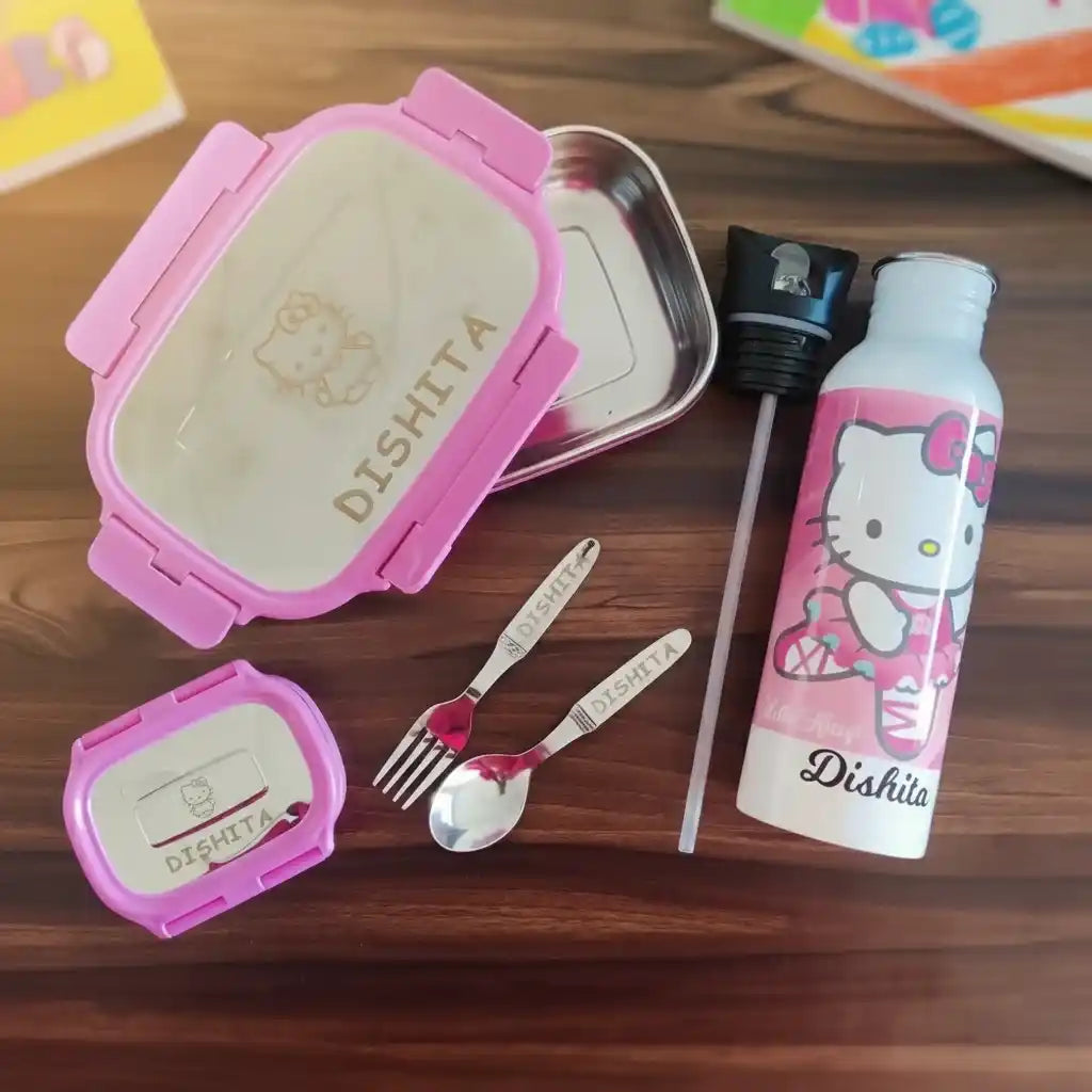 Personalized Lunch Box with Bottle Combo for Kids 