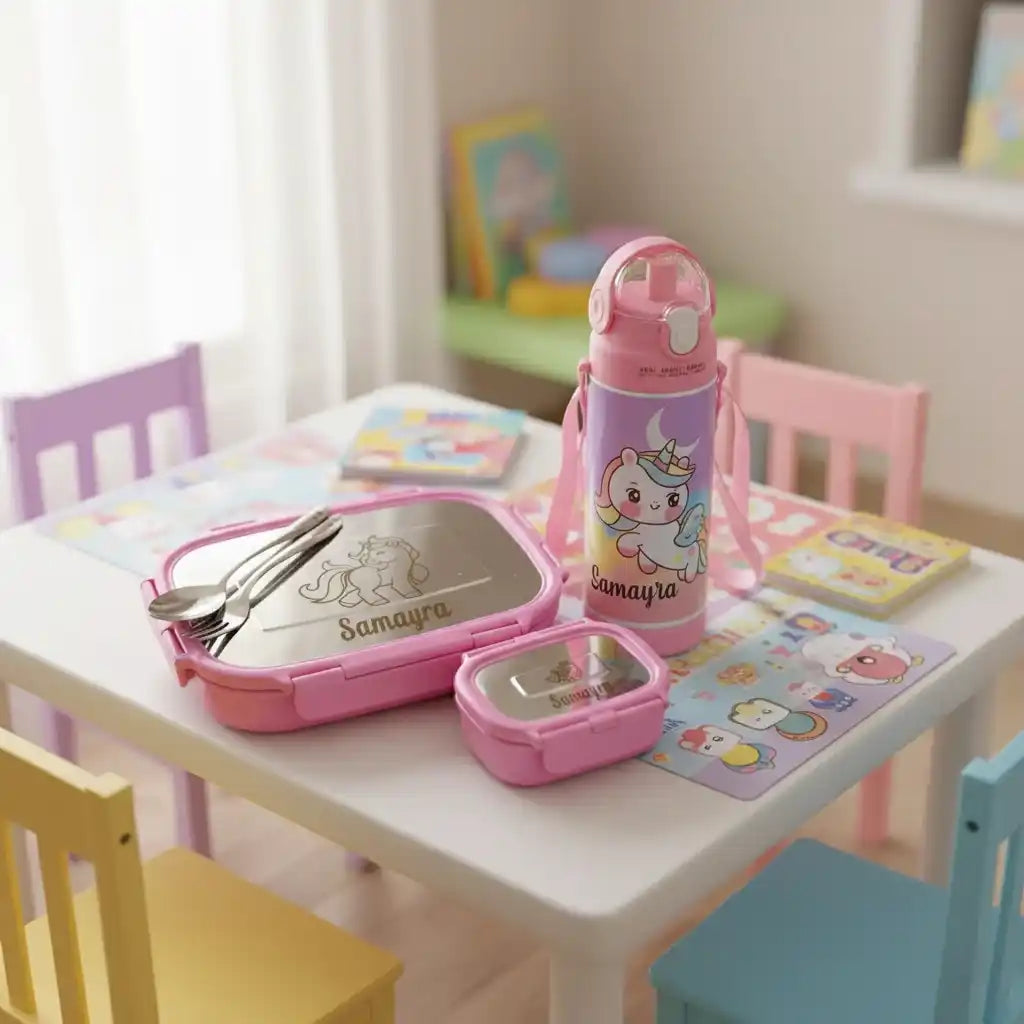 Personalized Lunch Box with Bottle Combo for Kids 
