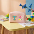 Personalized PU Pouch with Patch and Initial Letter 