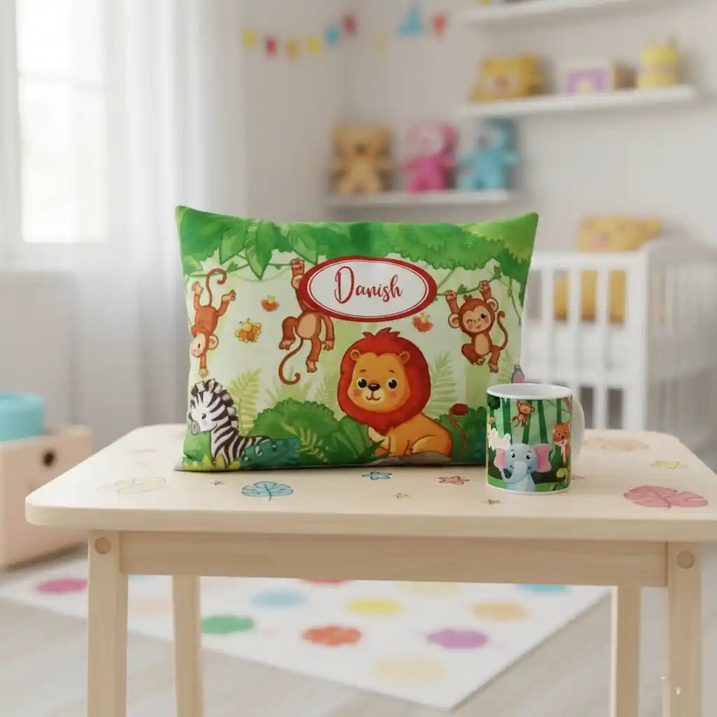 Personalized Printed Kids Pillow & Mug Combo