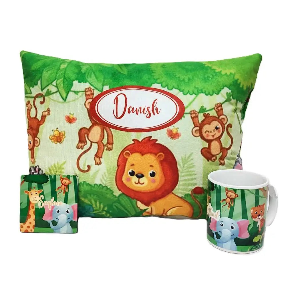 Personalized Printed Mug & Pillow Combo Gift Set for Kids 