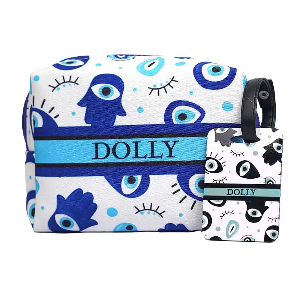 Personalized Printed Kids Box Pouch & Luggage Tag Combo
