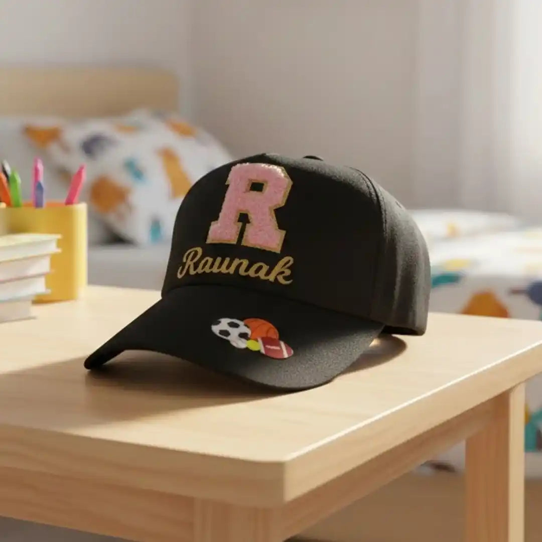 Personalized Kids Caps With Theme and Initial Letter
