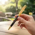 Personalized Metal Pen with Gold Flakes