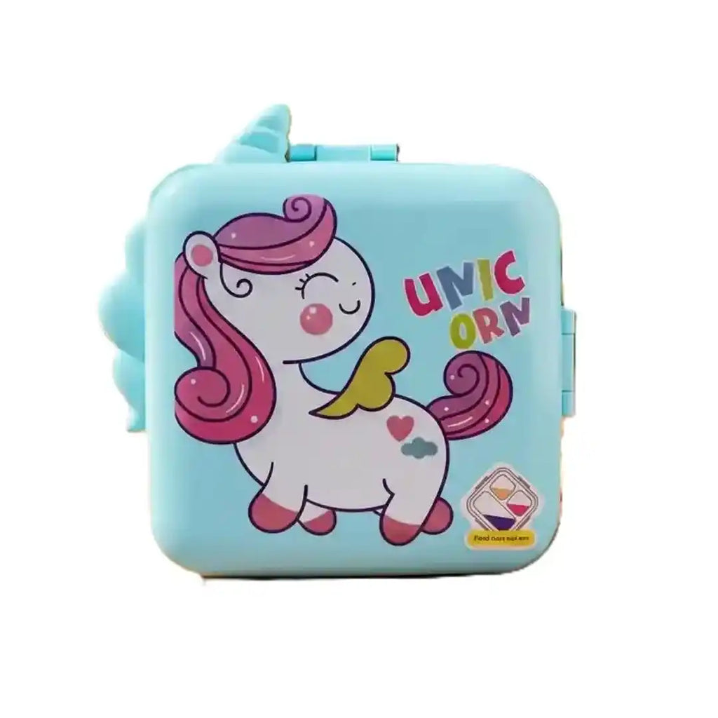 Unicorn Theme Steel Compartment Lunch Box for Kids