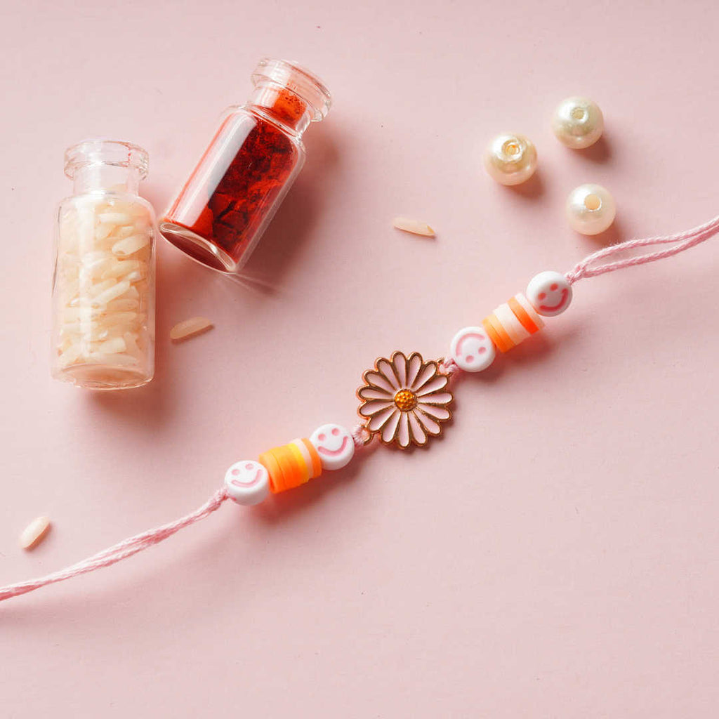 Pink Daisy Rakhi for Kids