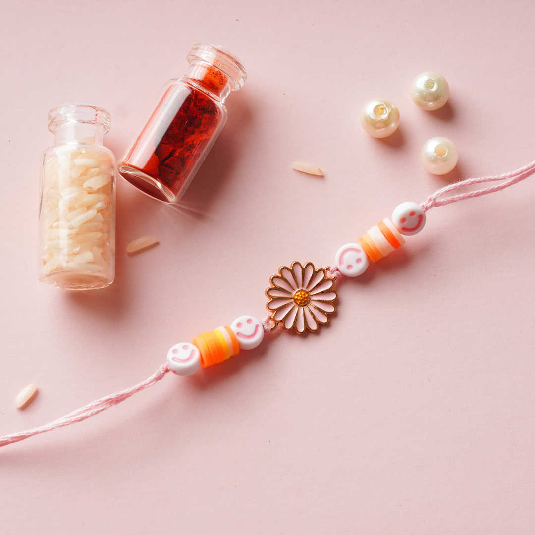 Pink Daisy Rakhi for Kids