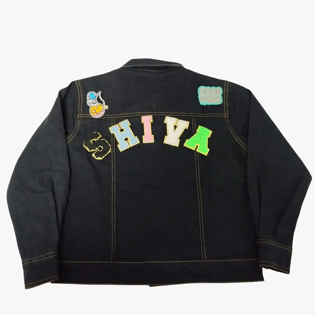 Personalised Denim Jacket for Kids - Black