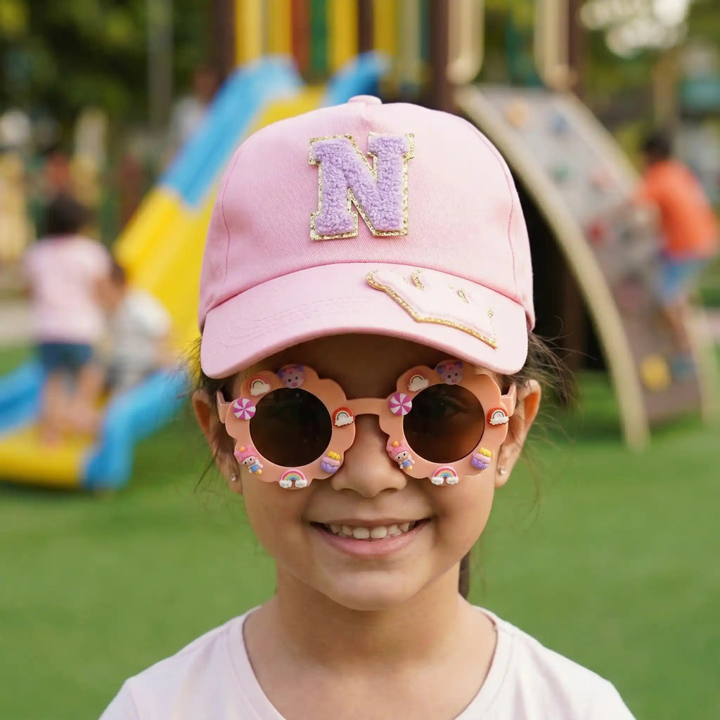 Personalised Kids Cap With Theme and Initial Letter Sunglass Combo